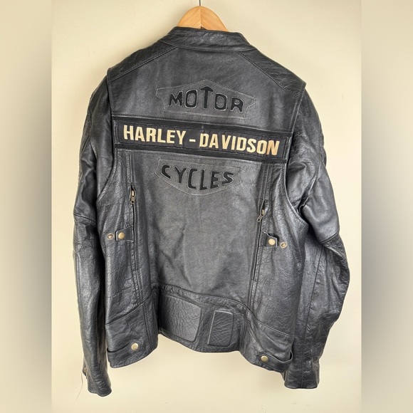 HARLEY DAVIDSON Men’s Passing Link GENUINE LEATHER Motorcycle Jacket Coat NOTES - Picture 2 of 16